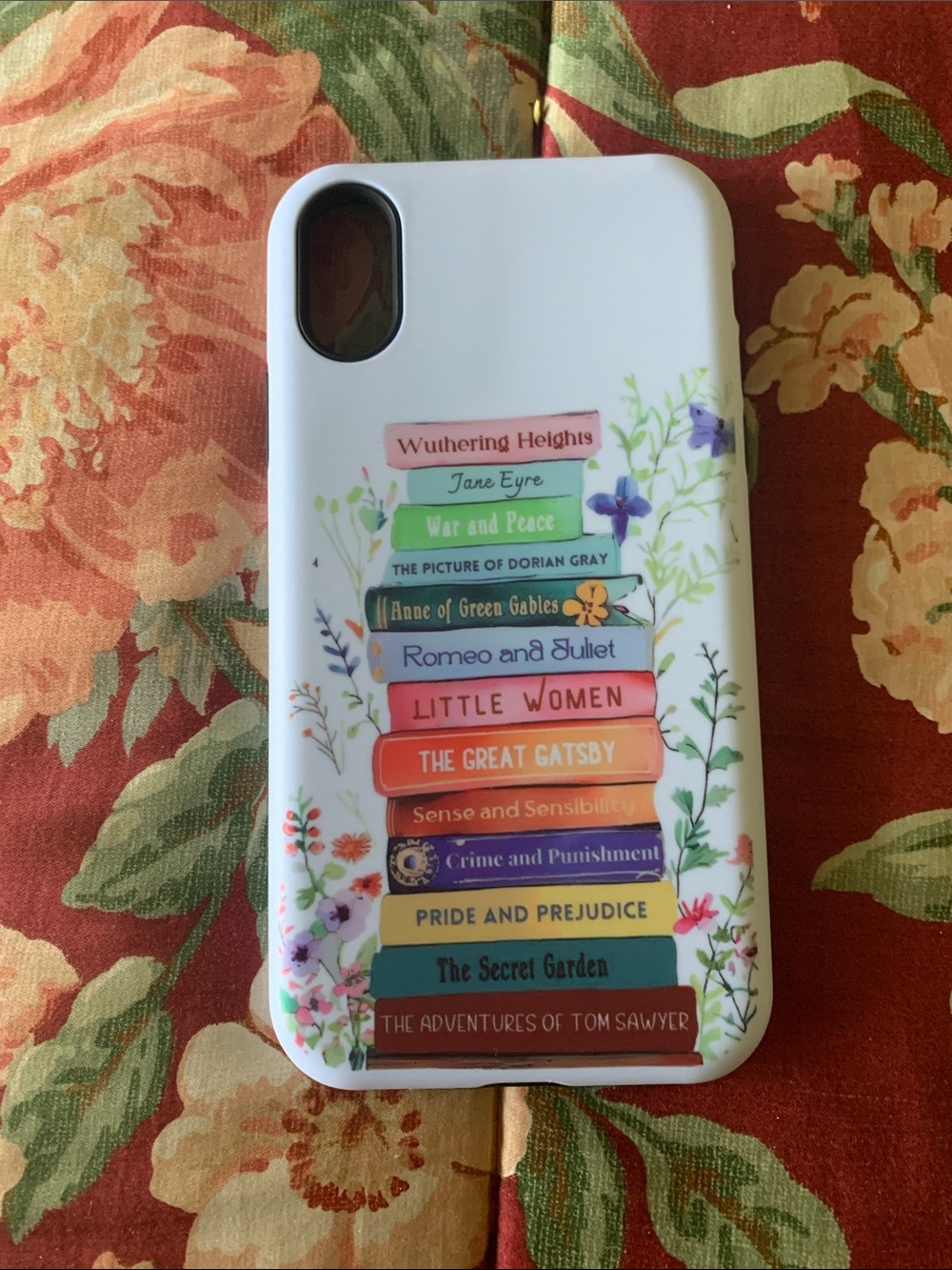 Source Unknown White Book Stack Floral iPhone Case for Apple XR
